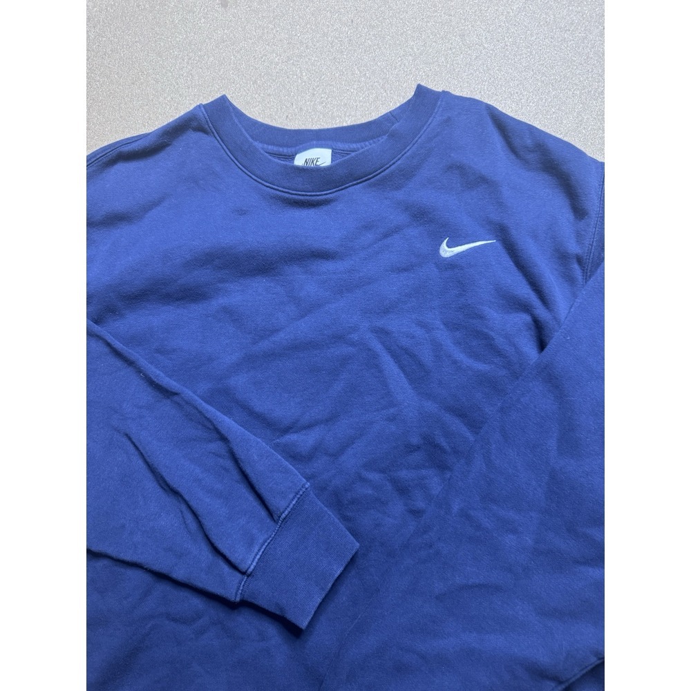 VTG 90s Nike Sweatshirt XxL Large‎ Crewneck Navy Embroidered Swoosh Made in USA - Picture 6 of 7